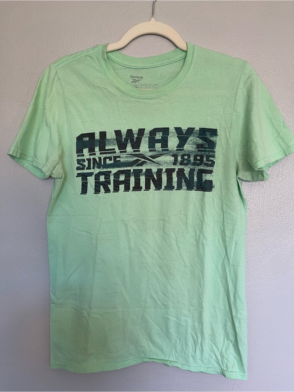Reebok Always Training Graphic T-Shirt Mint Green Size Small Athletic Tee